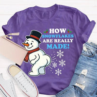 Festive Holiday Graphic Tee, Snowman Snowflake Christmas T-Shirt, Adorable Winter Snowman Shirt, Unisex Merry Christmas Tee, Xmas Holiday Present