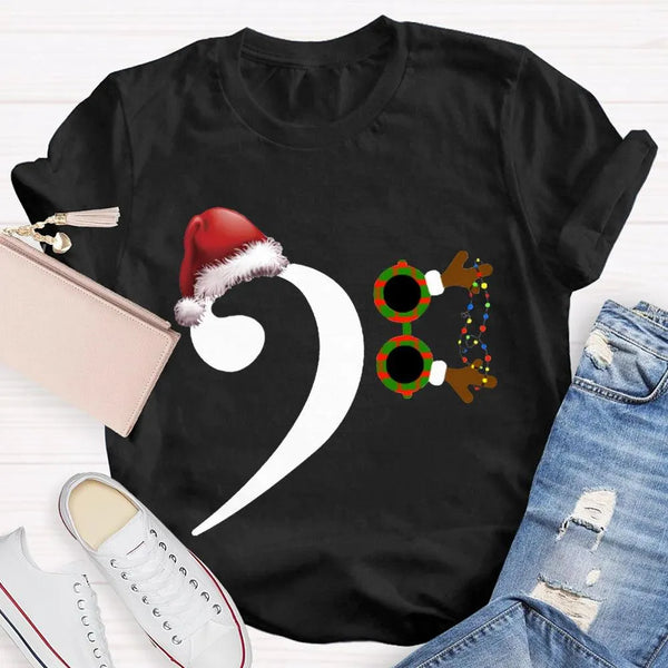 Festive Holiday Graphic T-Shirt, Christmas Santa Hat Shirt, Adorable Santa Hat Christmas Tee, Merry Xmas Party Unisex Holiday