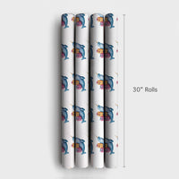 Adorable Ocean Animal Gift Wrap, Watercolor Narwhal Christmas Wrapping Paper, Birthday Present Wrapping Paper, Whimsical Holiday Gift Wrap Roll