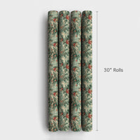 Nostalgic Holiday Gift Wrap, Vintage Pine Tree Christmas Wrapping Paper, Victorian Xmas Wrapping Paper, Snow Dusted Tree Gift Wrapping Paper