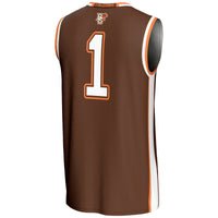 #1 Bowling Green St. Falcons Lightweight Basketball Jersey - Brown