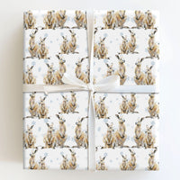 Joey Snowflakes Gift Wrap, Watercolor Kangaroo Christmas Wrapping Paper, Australian Animal Holiday Paper, Adorable Winter Holiday Present Wrap