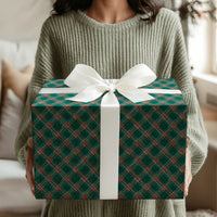 Traditional Tartan Gift Wrap, Christmas Plaid Wrapping Paper, Green and Red Holiday Wrapping Paper, Classic Winter Gift Wrap Roll