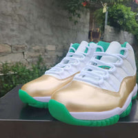 High Top Sneakers, White Green Gold Colorway, Lace Up Design, Casual Gift for Sneaker Fans
