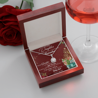 Christmas Daughter Necklace, Daughter Eternal Hope Necklace, Message Card Pendant Necklace, Keepsake Necklace from Mom, Holiday Present for Her
