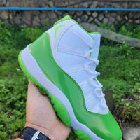 High Top Sneakers, White Green Colorway, Lace Up Design, Casual Gift for Sneaker Fans