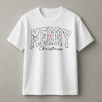 Retro Christmas Tree Varsity Shirt, Merry Christmas T-Shirt, Adorable Holiday Graphic Tee, Festive Winter Aesthetic Xmas Vacation T-Shirt