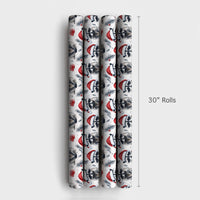 Adorable Animal Holiday Gift Wrap, Santa Hat Raccoon Wrapping Paper, Watercolor Christmas Raccoon Paper, Winter Forest Wrapping Paper Roll