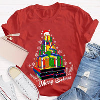 Book Lover Holiday Graphic Tee, Merry Bookmas Christmas T-Shirt, Winter Snowflakes Reading Shirt, Comfy Bookish Xmas Tee, Reader Present for Her