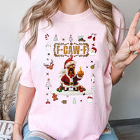 Santa Chicken Graphic Middle Finger Tee, FCawF Christmas T-Shirt, Humorous Holiday Chicken Shirt, Naughty Rooster Xmas Tee, Humor Xmas Present