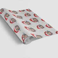 Adorable Rodent in Santa Hat Gift Wrap Roll, Christmas Mouse Wrapping Paper, Pet Lover Holiday Wrapping Paper, Festive Christmas Present Wrap