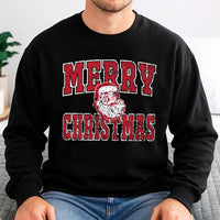 Distressed Vintage Santa Graphic Sweatshirt, Merry Christmas Santa Sweatshirt, Retro Holiday Crewneck, Festive Xmas Graphic Pullover