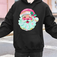 Oil Painting Brushstroke Santa Graphic Hoodie, Retro Santa Hoodie, Vintage Holiday Sweatshirt, Aesthetic Christmas Hooded Pullover