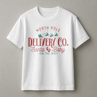Santa Baby Pregnancy Announcement Shirt, North Pole Delivery Co T-Shirt, Adorable Expecting Parents Christmas Tee, Holiday Baby Reveal Shirt