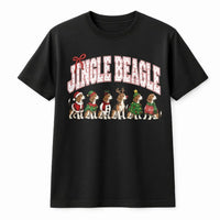 Humorous Beagle Dog Christmas T-Shirt, Jingle Beagle Christmas Shirt, Retro Beagle Holiday Tee, Adorable Dog Lover Xmas Graphic Tee, Holiday Present