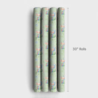 Watercolor Puppy Christmas Gift Wrap, Golden Retriever Sleigh Wrapping Paper, Holiday Dog Sleigh Wrapping Paper, Adorable Pet Present Packaging