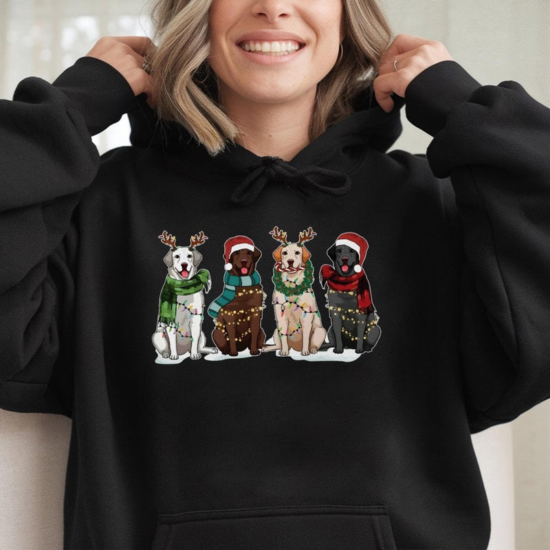 Adorable Dog Antlers Holiday Hoodie, Christmas Labrador Reindeer Hoodie, Yellow Lab Winter Dog Mom Sweatshirt, Festive Pet Lover Pullover