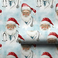 Healthcare Worker Christmas Gift Wrap, Doctor Santa Wrapping Paper, Stethoscope Santa Holiday Wrapping Paper, Nurse Doctor Gift Wrap Roll