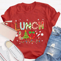 Festive Holiday Cafeteria Staff Graphic Tee, Lunch Lady Christmas Shirt, Cafeteria Worker Christmas Shirt, School Staff Holiday Present