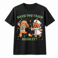 Humorous Medical Holiday Shirt, Gingerbread Icing It Nurse Christmas T-Shirt, Adorable RN Xmas Tee, Healthcare Worker Graphic T-Shirt, EMS Present