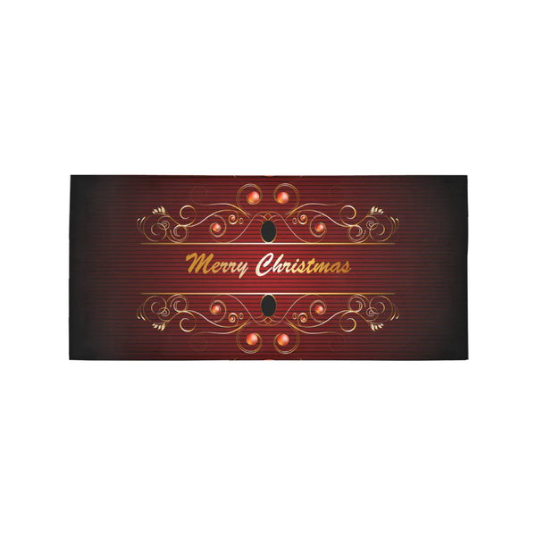 Vintage Holiday Hallway Runner Rug, Merry Christmas Runner Rug, Ornate Festive Floor Runner Rug, Winter Kitchen Runner Rug, X
