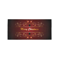 Vintage Holiday Hallway Runner Rug, Merry Christmas Runner Rug, Ornate Festive Floor Runner Rug, Winter Kitchen Runner Rug, Xmas Home Decor