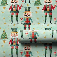 Wine Lover Holiday Gift Wrap, Nutcracker Christmas Wrapping Paper, Watercolor Mint Green Wrapping Paper, Whimsical Xmas Present Gift Wrap