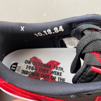Low Top Sneakers, Black Red Colorway, Lace Up Design, Casual Gift for Sneaker Fans