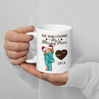 Personalized Couple Ceramic Mug, The Year I Found My Missing Piece Mug, Custom Puzzle Love Coffee Cup, Anniversary Christmas Coffee Mug Present
