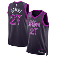 Minnesota Timberwolves 2025/26 City Edition Swingman Jersey - Black - Rudy Gobert