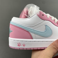 Low Top Sneakers, White Pink Colorway, Lace Up Design, Casual Gift for Sneaker Fans