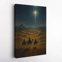 Star of Bethlehem Canvas Wall Art, Three Wise Men Canvas Print, Christian Nativity Scene Canvas, Religious Christmas Holiday Wall Decor