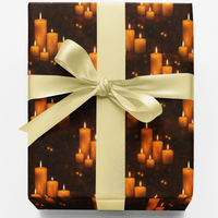 Religious Church Gift Wrap, Candlelight Mass Christmas Wrapping Paper, Bokeh Candle Holiday Wrapping Paper, Faith Christmas Wrapping Paper