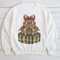 Retro Librarian Holiday Sweater, Christmas Book Tree Sweatshirt, Book Lover Xmas Crewneck, Reading Teacher Present Pullover