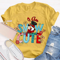 Humorous Holiday Lights Graphic Tee, Snow Adorable Snowman Christmas Shirt, Retro Winter Snowman T-Shirt, Adorable Xmas Party Shirt