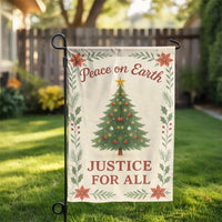 Christmas Tree Floral Yard Flag, Peace on Earth Justice for All Garden Flag, Poinsettia Holiday Garden Flag, Festive Outdoor Lawn Flag Decor