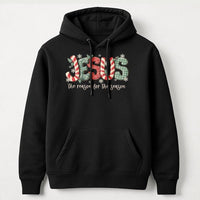 Plaid Candy Cane Jesus Hoodie, Jesus the Reason for the Season Hoodie, Christian Christmas Sweatshirt, Faith Based Jesus Hooded Pullover