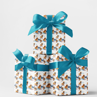 Winter Dog Holiday Wrapping Paper, Skiing Golden Retriever Wrapping Paper, Festive Puppy Christmas Gift Wrap, Dog Lover Seasonal Gift Wrap