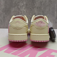 Low Top Sneakers, Beige Pink Colorway, Lace Up Design, Casual Gift for Sneaker Fans