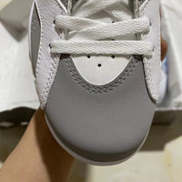 Sneakers, White Gray Colorway, Lace Up Design, Casual Gift for Sneaker Fans