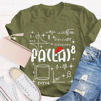 Fa La Santa Hat Holiday T-Shirt, Math Teacher Christmas Shirt, Humorous Math Teacher Xmas Tee, Educator Present, Teacher Unisex T-Shirt