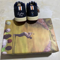 Retro Low Top Golf Shoes, Blue Colorway, Lace Up Design, Casual Gift for Shoe Lovers