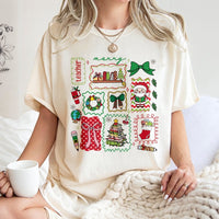 Retro School Supplies Holiday Tee, Merry Teacher Christmas T-Shirt, Festive Classroom Graphic Shirt, Adorable Winter Xmas Teacher Present Tee
