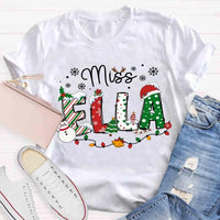 Custom Holiday Educator Tee, Personalized Christmas Teacher Shirt, Festive Winter Teacher T-Shirt, Merry Christmas Teacher Present