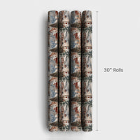 Snowy Town Storefronts Holiday Gift Wrap, Vintage Christmas Village Wrapping Paper, Nostalgic Xmas Wrapping Paper, Festive Winter Gift Wrap