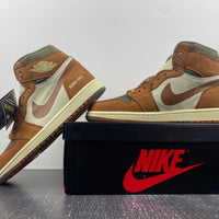 High Top Sneakers, Off White Green Brown Colorway, Lace Up Design, Casual Gift for Sneaker Fans