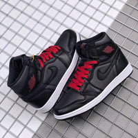 Sneakers, Black Red Colorway, Lace Up Design, Casual Gift for Sneaker Fans