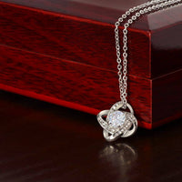 18k Gold Stainless Steel Love Knot Pendant, Christmas Love Knot Necklace for Wife, Message Card Holiday Necklace, Romantic Present for Her