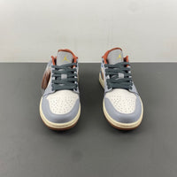 Low Top Sneakers, Blue White Gray Colorway, Lace Up Design, Casual Gift for Sneaker Fans