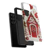 Holiday Candy Cottage Phone Case, Christmas Gingerbread House Samsung Case, Adorable Festive Xmas Samsung Galaxy Cover, Winter Season Present
